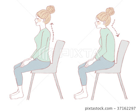 Sitting posture - Stock Illustration [37162297] - PIXTA