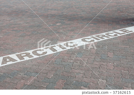 Arctic circle mark near Rovaniemi, Finland 37162615