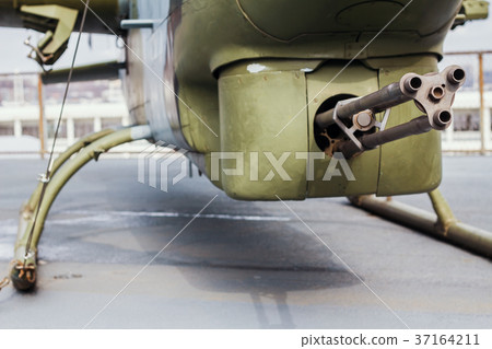 Machine gun at the battle helicopter Machine gun at the battle helicopter 37164211
