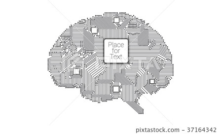 circuit board vector brain - Stock Illustration [37164342] - PIXTA