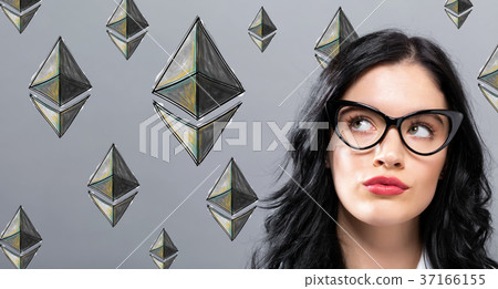 Ethereum with young businesswoman  37166155