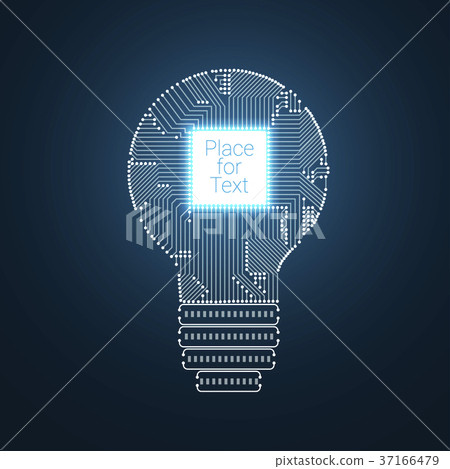Light bulb idea icon with circuit board inside - Stock Illustration ...