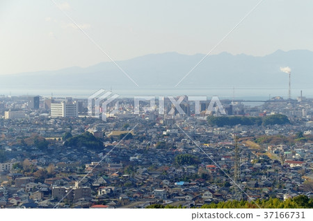 Cityscape of Omuta City View from Mt. Oma 37166731