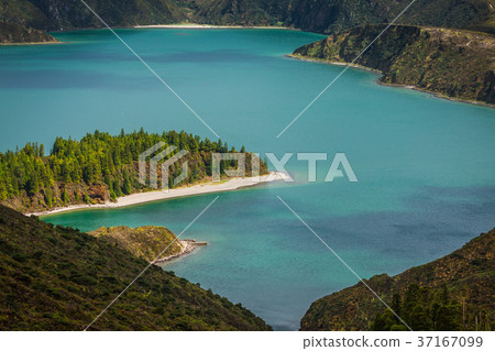 Lagoa do Fogo, a volcanic lake in Sao Miguel 37167099