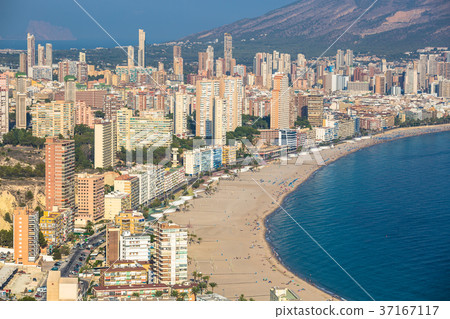Benidorm levante beach aerial view in alicante Benidorm levante beach aerial view in alicante 37167117