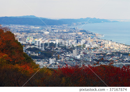 [國立歷史遺址，100大城堡的續集]從石垣山隔夜城堡（小田原征服）看到的小田原城 37167874