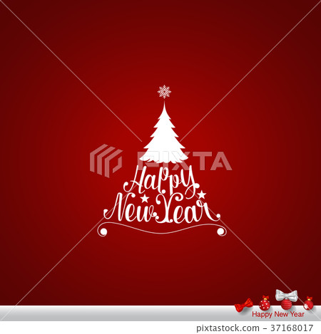 Merry Christmas and Happy new year Greeting Card, vector illustration 37168017