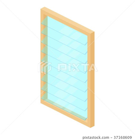 Rectangular window frame icon, isometric 3d style Rectangular window frame icon, isometric 3d style 37168609