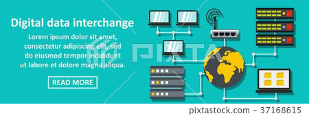 Digital data interchange banner horizontal concept 37168615