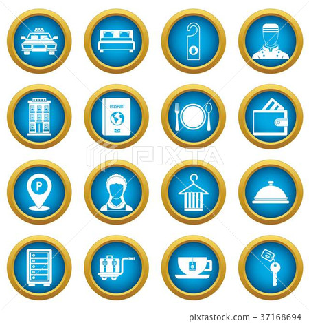 Hotel icons blue circle set - Stock Illustration [37168694] - PIXTA
