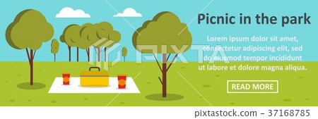 Picnic in the park banner horizontal concept Picnic in the park banner horizontal concept 37168785