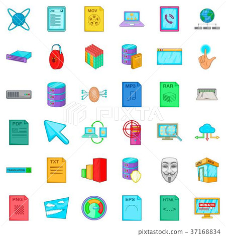 Html icons set, cartoon style 37168834