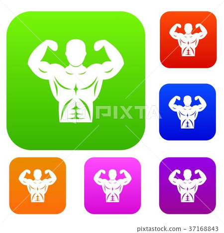 Athletic man torso set collection 37168843