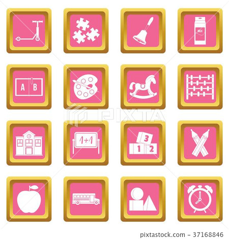 Kindergarten symbol icons pink Kindergarten symbol icons pink 37168846