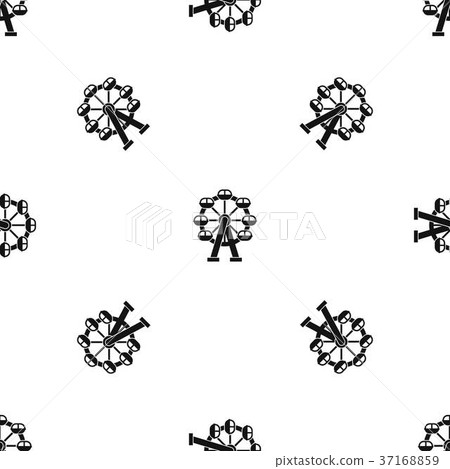 Ferris wheel pattern seamless black 37168859