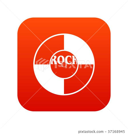 Vinyl icon digital red Vinyl icon digital red 37168945