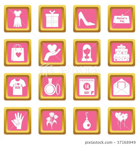 Mothers day icons pink 37168949