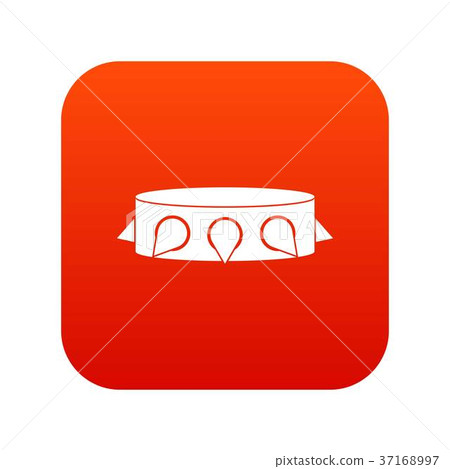 Rock collar icon digital red 37168997