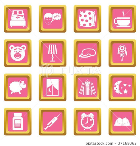 Sleep icons pink 37169362