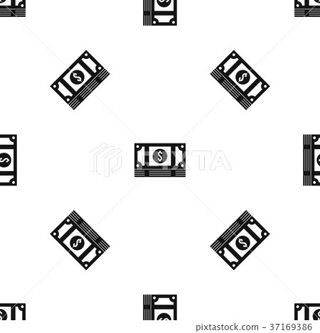 Stack of money pattern seamless black 37169386