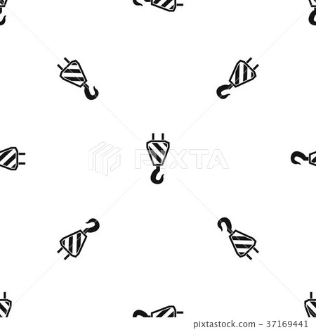 Crane hook pattern seamless black Crane hook pattern seamless black 37169441