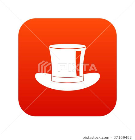 Silk hat icon digital red Silk hat icon digital red 37169492