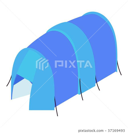 Blue tent icon, isometric 3d style 37169493