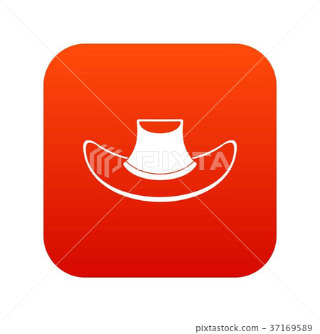Cowboy hat icon digital red 37169589