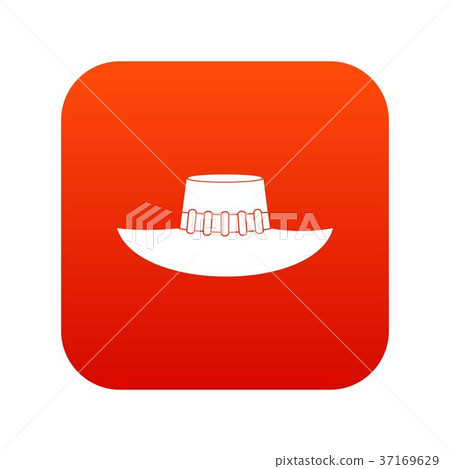 Woman hat icon digital red 37169629