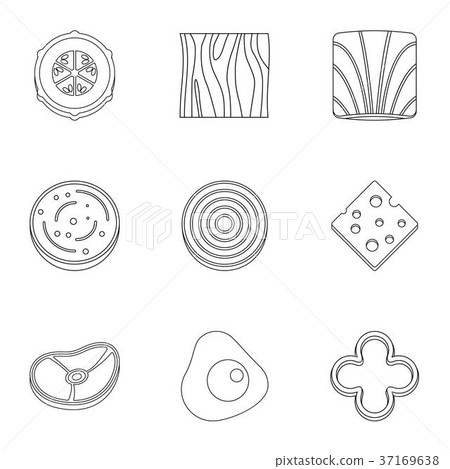 Eco sliced vegetables icon set, outline style Eco sliced vegetables icon set, outline style 37169638