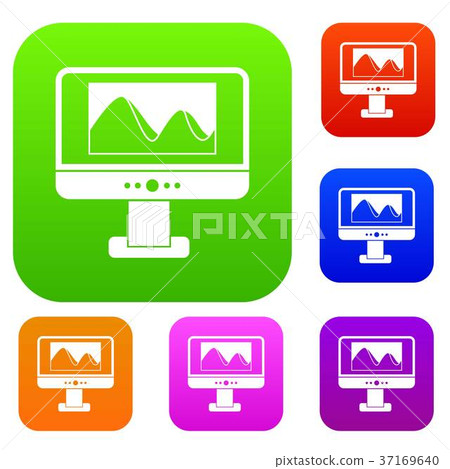 Computer monitor with photo on screen set Computer monitor with photo on screen set 37169640