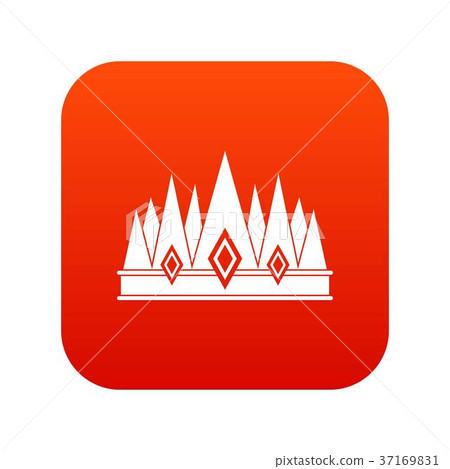 Crown icon digital red Crown icon digital red 37169831