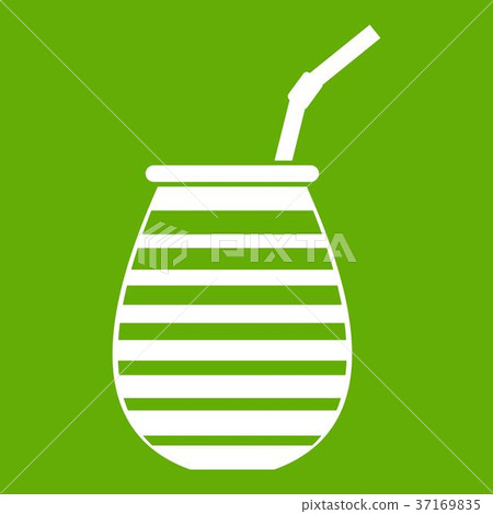 Tea cup used mate or terere in Argentina icon green Tea cup used mate or terere in Argentina icon green 37169835