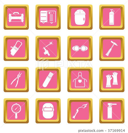 Welding icons pink Welding icons pink 37169914