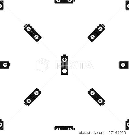 Battery pattern seamless black - Stock Illustration [37169923] - PIXTA