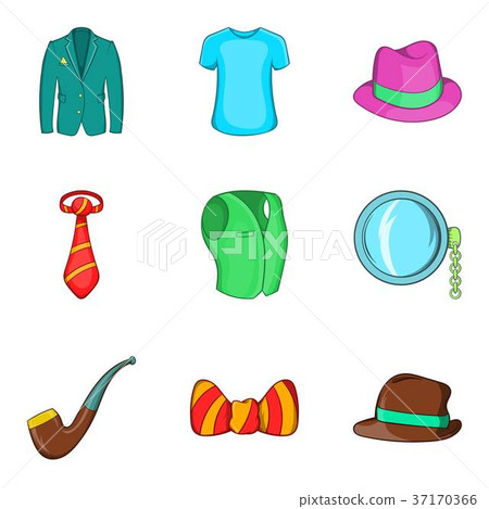 Men accessories icons set, cartoon style Men accessories icons set, cartoon style 37170366