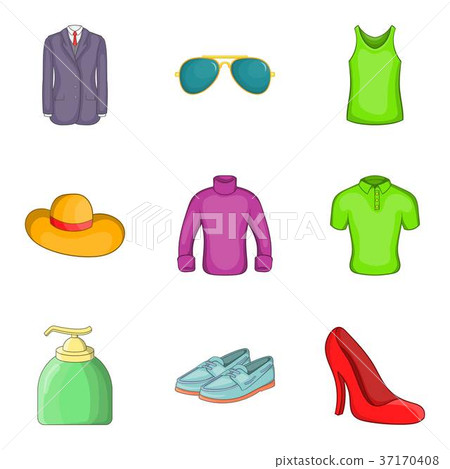 Perfume icons set, cartoon style 37170408