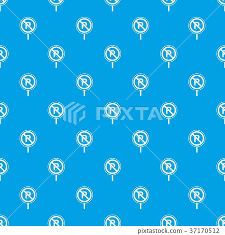 No parking sign pattern seamless blue - Stock Illustration [37170512 ...