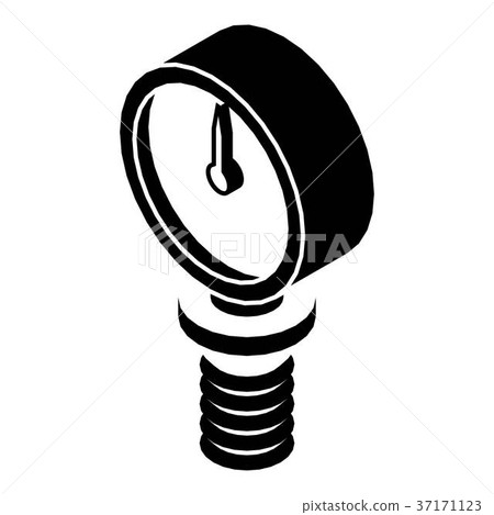 Pressure meter icon, simple black style Pressure meter icon, simple black style 37171123