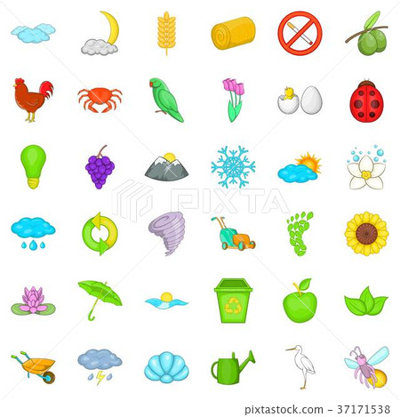 Earth icons set, cartoon style 37171538
