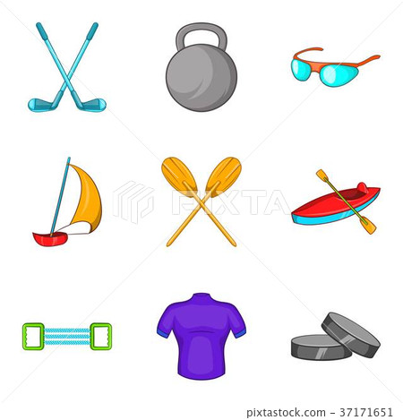 Rafting icons set, cartoon style 37171651