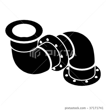 Adapter pipe icon, simple black style 37171741