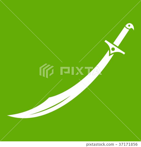 Scimitar sword icon green 37171856