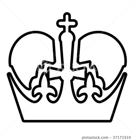 Monarch crown icon, outline line style Monarch crown icon, outline line style 37171910