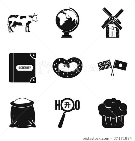 Around the world icons set, simple style Around the world icons set, simple style 37171954