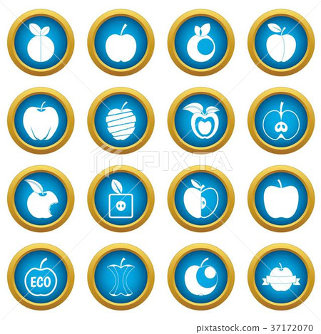 Apple icons blue circle set - Stock Illustration [37172070] - PIXTA