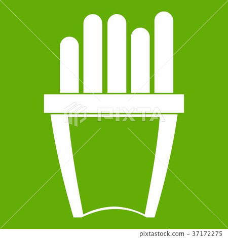 Portion of french fries icon green Portion of french fries icon green 37172275