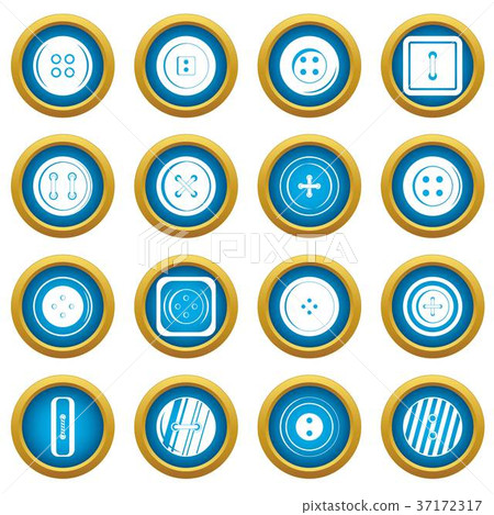 Clothes button icons blue circle set Clothes button icons blue circle set 37172317