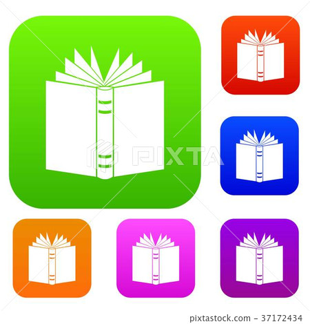 Open thick book set collection - Stock Illustration [37172434] - PIXTA