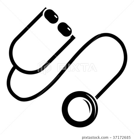 Stethoscope icon, simple black style Stethoscope icon, simple black style 37172685